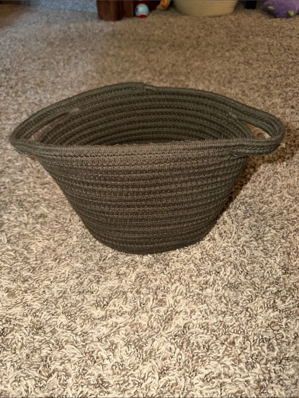 Woven Rope Storage Basket in Dark Olive Green - Home Accents